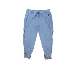 Cloth & Stone Chambray Blue Joggers Elastic Waist Drawstring Size Medium